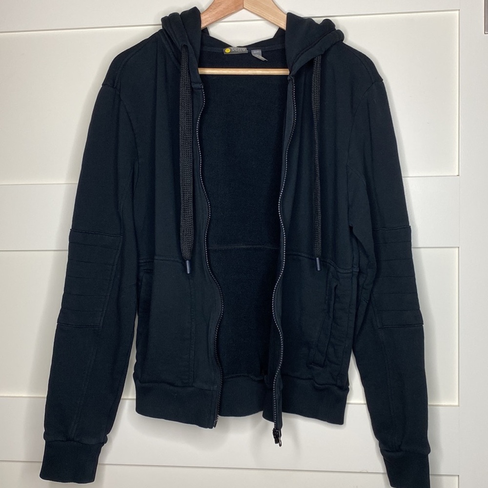 NWOT BLACK Zella MOTO Zip Hoodie Size M